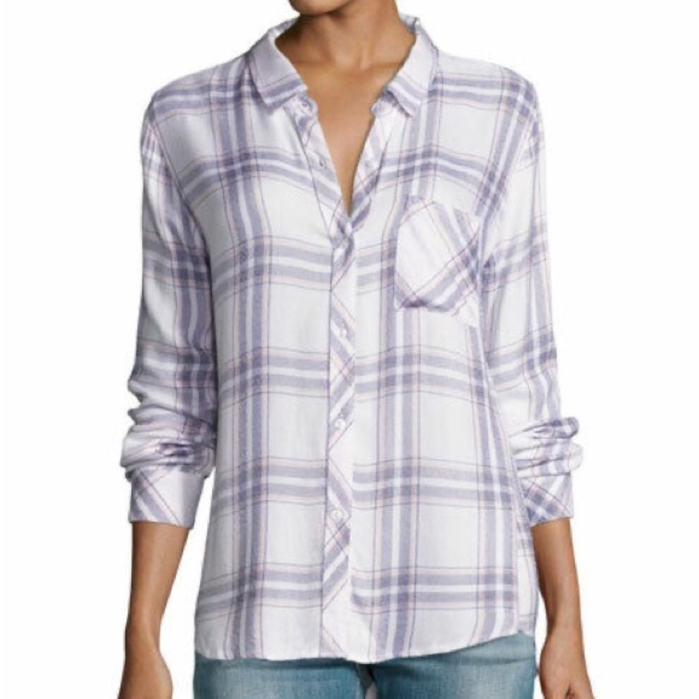 Rails 'Hunter White Coast Blush' plaid button down shirt - Picture 2 of 8